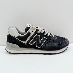 New Balance 574 Mens Size 9.5 Black White Running Sneakers Shoes ML574EGK